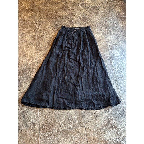 Sold‎ Out Anthropologie linen blend black maxi skirt size 4 EUC - Picture 2 of 5